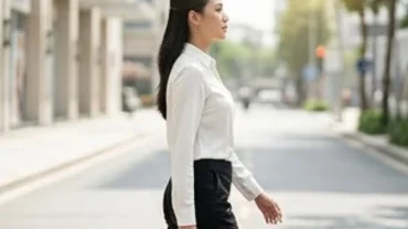 Người đàn ông bước đi tự tin với lưng thẳng và ngẩng cao đầu thay vì tướng đi cúi đầu