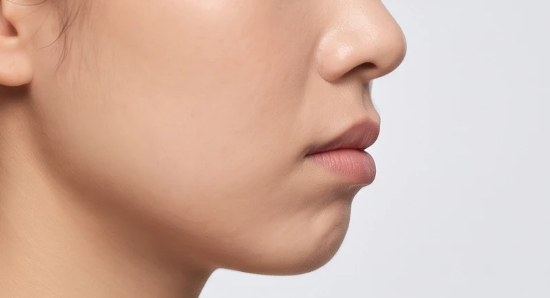 Hạ đình trên khuôn mặt: Cách đo tỷ lệ chuẩn và luận hậu vận 5 Khuôn mặt nhìn nghiêng với phần cằm thụt sâu vào trong so với gốc mũi và môi
