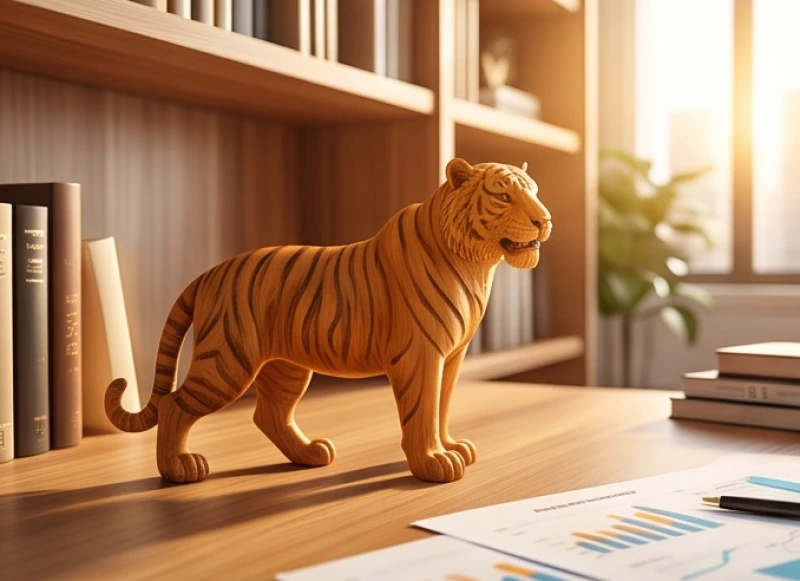 Bức tượng hổ phong thủy mang trường năng lượng tương sinh giúp gia chủ tuổi Dần Ngọ Tuất phát triển tài chính