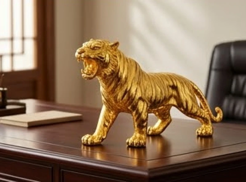 Quà tặng phong thủy cho người tuổi Dần: Hợp mệnh và khoảng giá 7 Bức tượng mãnh hổ mạ vàng 24k dũng mãnh đặt uy nghi trên bàn làm việc giám đốc
