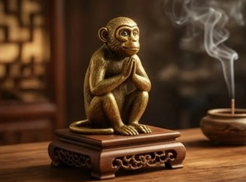 Tượng khỉ phong thủy bằng đồng đại diện cho bản mệnh tuổi Thân cần đặc biệt cẩn trọng sự nghiệp