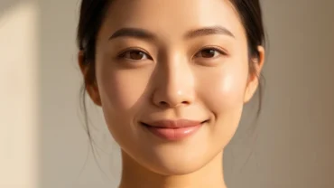 Người phụ nữ có khuôn mặt rạng rỡ với tướng khóe miệng hướng lên mang phong thái tự tin