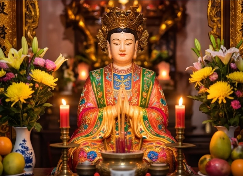 Văn khấn cầu con tại chùa: Bài khấn chuẩn, lễ vật và văn tạ lễ 8 Bức tượng Kim Hoa Thánh Mẫu hiền từ linh thiêng tại chùa Ngọc Hoàng được người dân thành tâm bái vọng