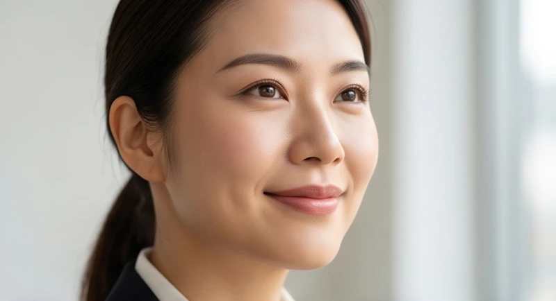 Tướng khóe miệng hướng lên: Luận vận mệnh và cách tập tự nhiên 1 Khuôn mặt phụ nữ tươi tắn với mép môi xếch nhẹ thể hiện sự cởi mở và thân thiện
