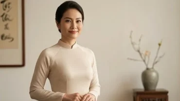 Cận cảnh gương mặt tự tin của một người phụ nữ bộc lộ tướng người có giọng nói cao lảnh lót và trong trẻo