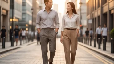 Nam nữ thanh lịch với vóc dáng cân đối nhờ biết cách phối đồ khắc phục nhược điểm tướng người lưng dài chân ngắn
