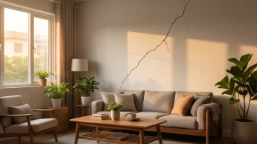 Bức tường phòng khách xuất hiện vết nứt kéo dài khiến gia chủ lo lắng tường nhà nứt là điềm gì