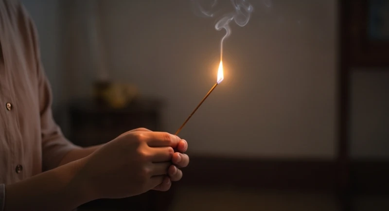 Mơ thấy bạn học cấp 3: Điềm báo, số may mắn & giải mã tâm lý 6 Hành động tĩnh tâm thắp một nén nhang để xoa dịu tâm trí sau khi vô tình thấy bạn học cũ qua đời.