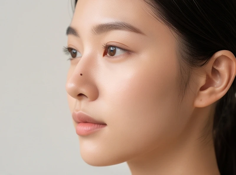 Nốt ruồi ở mũi nữ: Luận giải tướng số và hướng xử lý an toàn 1 Góc chụp ngang khuôn mặt nữ giới làm nổi bật nốt ruồi thanh thoát nằm trên sống mũi
