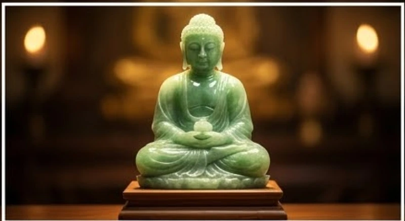 Mơ thấy Phật: Giải mã điềm báo, số may mắn và cách hóa giải 6 Tượng Phật điêu khắc tinh xảo từ khối ngọc bích xanh biếc tỏa sáng lấp lánh dưới ánh đèn vàng ấm áp