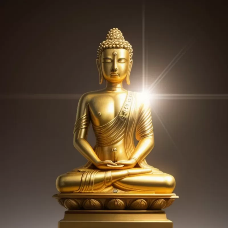 Tượng Phật dát vàng chiếu hào quang