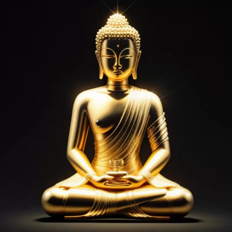 Tượng Phật tỏa ánh hào quang