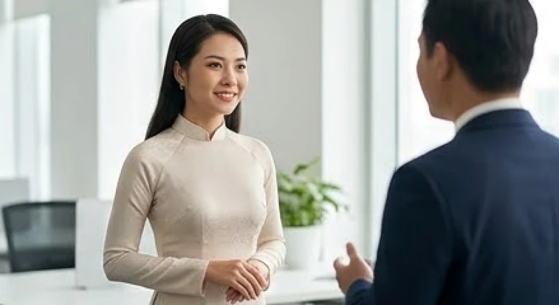 Tướng người có giọng nói cao: Luận tính cách và âm sắc cát hung 4 Nữ giới văn phòng tươi cười giao tiếp khéo léo bộc lộ đặc điểm của người có giọng nói cao trong trẻo