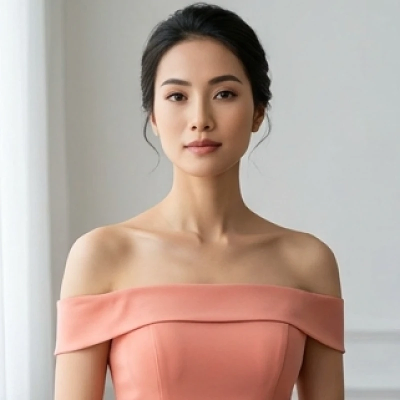 Tướng người vai rộng: Giải mã vận mệnh và mẹo phối đồ tôn dáng 3 Phụ nữ có bờ vai ngang thanh nhã kết hợp chiếc cổ cao cân đối toát lên vẻ đẹp đài các