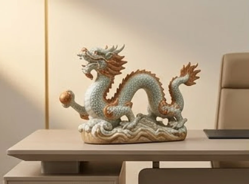 Quà tặng phong thủy cho người tuổi Thìn: chọn theo mệnh và giá 1 Tượng rồng phong thủy bằng gốm sứ đặt trên bàn làm việc hỗ trợ sinh khí cho người tuổi Thìn