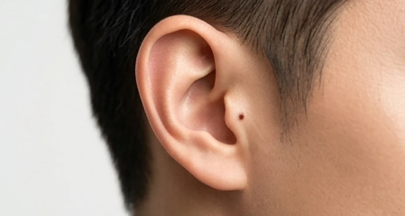 Nốt ruồi ở tai phải nam: Luận giải tướng số và lưu ý tẩy xóa 1 Một người đàn ông châu Á với góc chụp nghiêng làm nổi bật đôi tai phải cân đối có nốt ruồi nhỏ