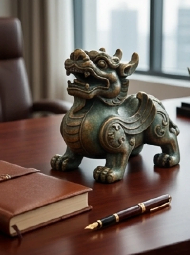 Tỳ Hưu phong thủy tuổi Sửu: Chuẩn màu nạp âm và giá tham khảo 2 Tượng tỳ hưu phong thủy đặt trên bàn làm việc hỗ trợ người tuổi Sửu vượng vận tài lộc