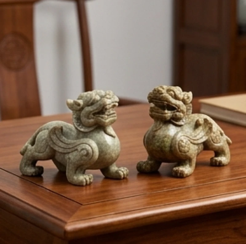 Vật phẩm phong thủy cho tuổi Dậu: Chuẩn ngũ hành nạp âm 2 Cặp tượng Tỳ Hưu phong thủy chiêu tài lộc được chế tác tinh xảo từ đá tự nhiên nguyên khối