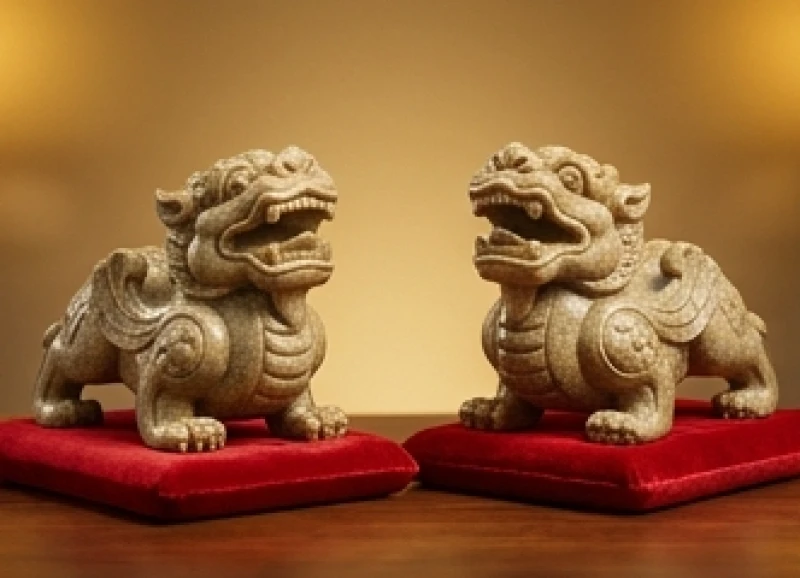 Tượng Tỳ Hưu tạc từ đá tự nhiên với miệng rộng và mông nở nang giúp thu hút tài lộc