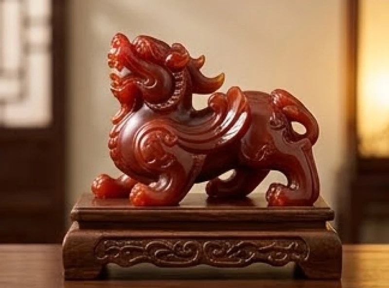 Tài lộc tuổi Tỵ: Vận hạn từng năm sinh và cách đo cung tài lộc 6 Tượng Tỳ Hưu được chế tác từ đá ngọc đỏ nguyên khối đặt trang trọng trên bệ gỗ ở hướng Tây Nam