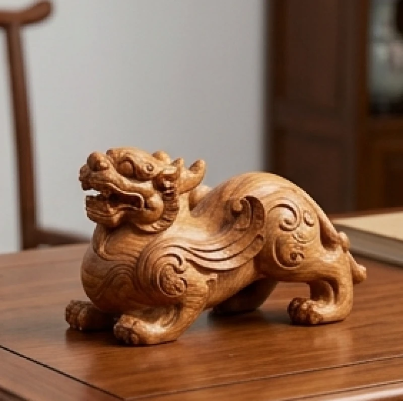Vật phẩm phong thủy cho tuổi Dậu: Chuẩn ngũ hành nạp âm 7 Tượng Tỳ Hưu điêu khắc tinh xảo từ khối gỗ Ngọc Am mang đậm các đường vân xoắn tự nhiên đẹp mắt