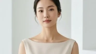 Người phụ nữ sở hữu tướng vai xuôi tự nhiên trong trang phục thanh lịch khoe khéo vùng cổ và xương quai xanh