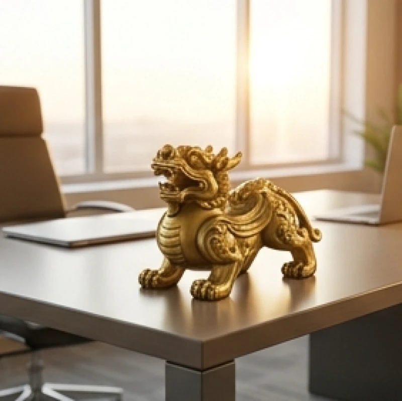 Vật phẩm phong thủy cho tuổi Hợi: hợp ngũ hành và cách an vị 5 Tượng Tỳ Hưu phong thủy bằng đồng giúp trấn trạch và chiêu tài lộc đặt trang trọng trên bàn làm việc
