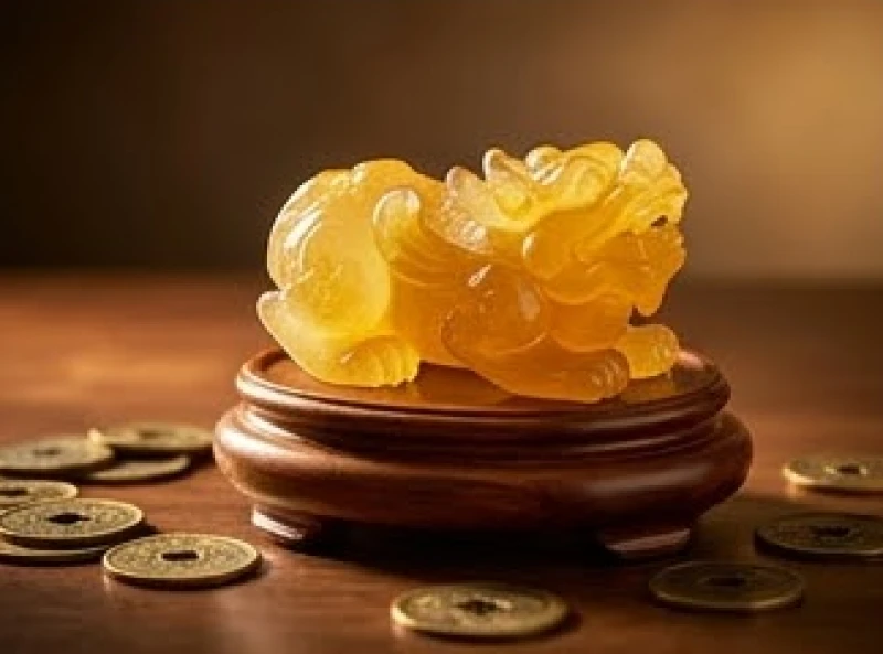 Linh vật Tỳ Hưu tạc từ đá thạch anh vàng óng ánh giúp gia chủ Bính Thìn chiêu tài giữ lộc vững vàng