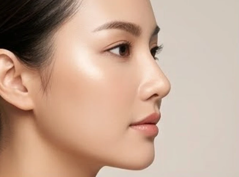 Góc nghiêng khuôn mặt phác họa tỷ lệ chuẩn của tướng mũi cao so với vầng trán và cằm
