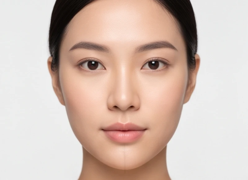Đường kẻ phân chia tỷ lệ vàng trên khuôn mặt giúp xác định rõ mức độ cân đối của rãnh nhân trung