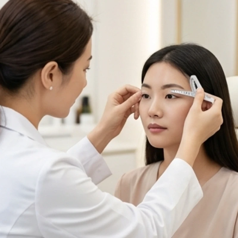 Bác sĩ tư vấn tỷ lệ nếp mí phù hợp để đảm bảo sự hài hòa tự nhiên cho người mắt nhỏ