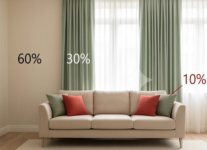 Ứng dụng tỷ lệ phối màu 60-30-10 mang lại sự cân bằng hoàn hảo trong không gian sống