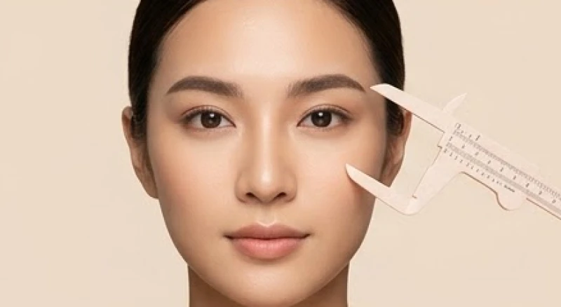 Trung đình trên khuôn mặt: Tỷ lệ chuẩn và cách khắc phục 3 Phép đo minh họa chiều dài phần giữa mặt chiếm tỷ lệ một phần ba so với tổng chiều dài