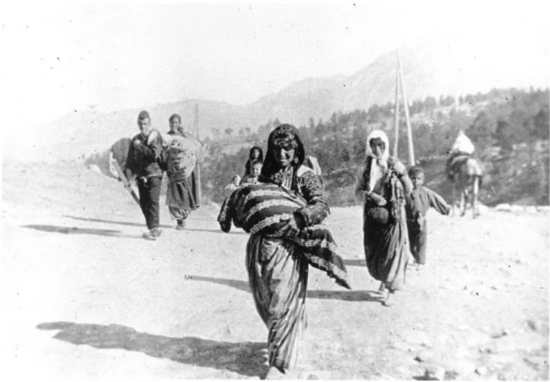 Undated handout photo of a family of Armenian deportees