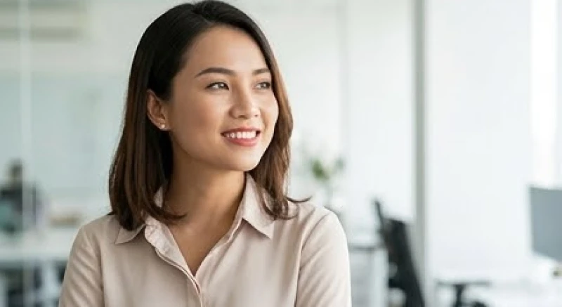 Nhà quản lý nhân sự quan sát dáng điệu và ngũ quan của ứng viên trong môi trường làm việc chuyên nghiệp