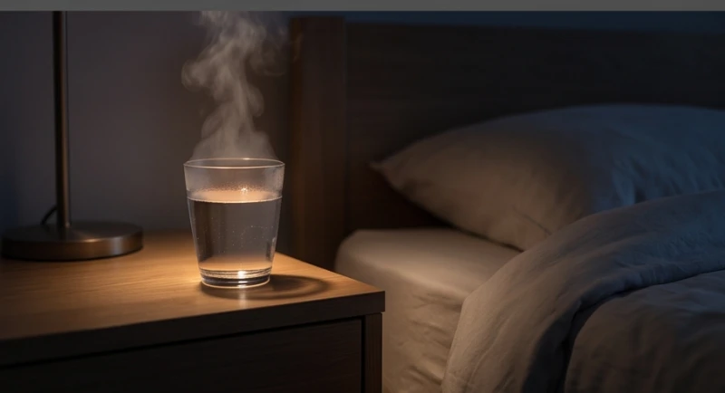 Mơ thấy con đỉa là điềm báo gì: Giải mã chi tiết và cách xả xui 6 Ly nước ấm bốc khói nhẹ đặt trên bàn cạnh giường ngủ giúp tĩnh tâm sau cơn hoảng loạn ban đêm