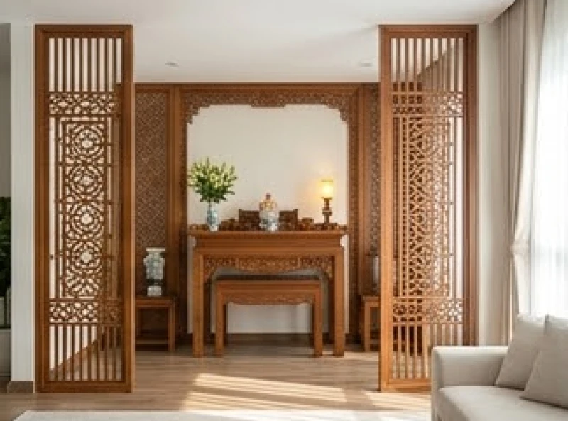 Hướng bàn thờ hợp tuổi Dậu: Bảng tra cứu Nam Nữ & cách hóa giải 9 Không gian thờ tự trong phòng khách chung cư được bảo vệ bằng vách ngăn CNC