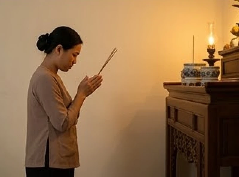 Văn khấn gia tiên ngày rằm: Bài cúng chuẩn và trình tự hành lễ 8 Động tác vái lạy dâng hương trang nghiêm và thành kính trước ban thờ gia tiên vào ngày rằm
