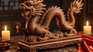 Bức tranh tổng quan vận hạn tuổi Thìn năm 2027 với các yếu tố phong thủy truyền thống và tượng rồng trang trọng