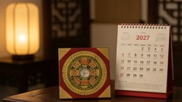 Bản đồ tử vi và phong thủy thể hiện tổng quan vận hạn tuổi Tuất năm 2027 với các yếu tố ngũ hành tương sinh