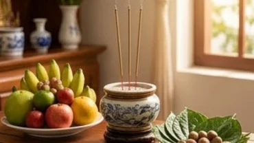 Mâm lễ vật cúng trang nghiêm cùng văn khấn bốc bát hương thần linh chuẩn phong thủy tại nhà