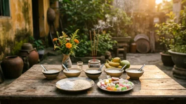 Mâm lễ cúng chúng sinh ngoài trời và bài văn khấn cúng các bác chuẩn tâm linh giúp gia đình cầu bình an