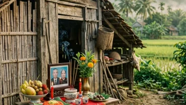 Mâm cúng Ông Chuồng Bà Chuồng với xôi gấc, gà luộc và bài văn khấn cúng chuồng heo đầu năm mới tại Việt Nam