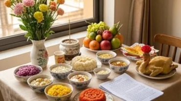 Mâm lễ tươm tất cùng bài văn khấn cúng đầy tháng chuẩn truyền thống tạ ơn 12 Bà Mụ và 3 Đức Ông