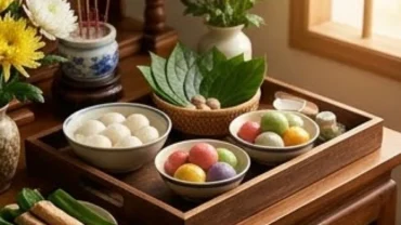 Mâm cúng trang nghiêm cùng bài văn khấn dâng bánh trôi bánh chay cầu bình an ngày Tết Hàn thực