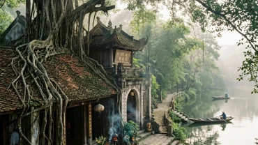 Mâm lễ chay thành kính dâng ban Thánh Mẫu tại Hậu cung khi đọc bài văn khấn đền Mẫu Hưng Yên cầu bình an