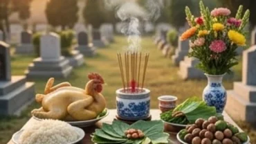 Mâm lễ cúng tạ thần linh và văn khấn di dời mộ trang trọng tại nghĩa trang