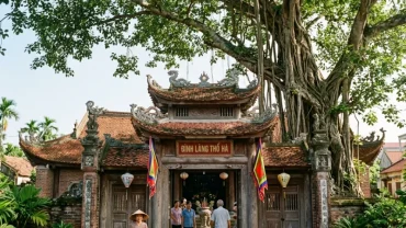 Mâm lễ chay dâng cúng tại đình làng trong ngày đầu tháng cùng bài văn khấn đình làng mùng 1 để cầu bình an