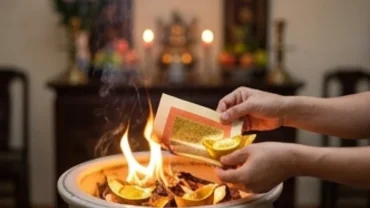 Mâm cúng và nghi thức đọc văn khấn đốt vàng mã cho người mất trong tín ngưỡng truyền thống Việt Nam