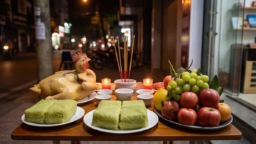 Sự kết hợp giữa mâm lễ tươm tất và bài văn khấn giao thừa tại cửa hàng chuẩn xác giúp thu hút tài lộc đầu năm mới